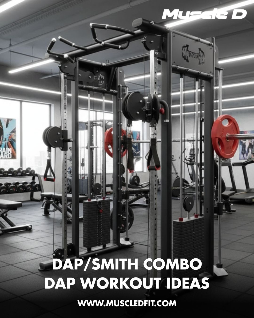 Muscle D Fitness Dual Adjustable Pulley Smith Combo — view 14