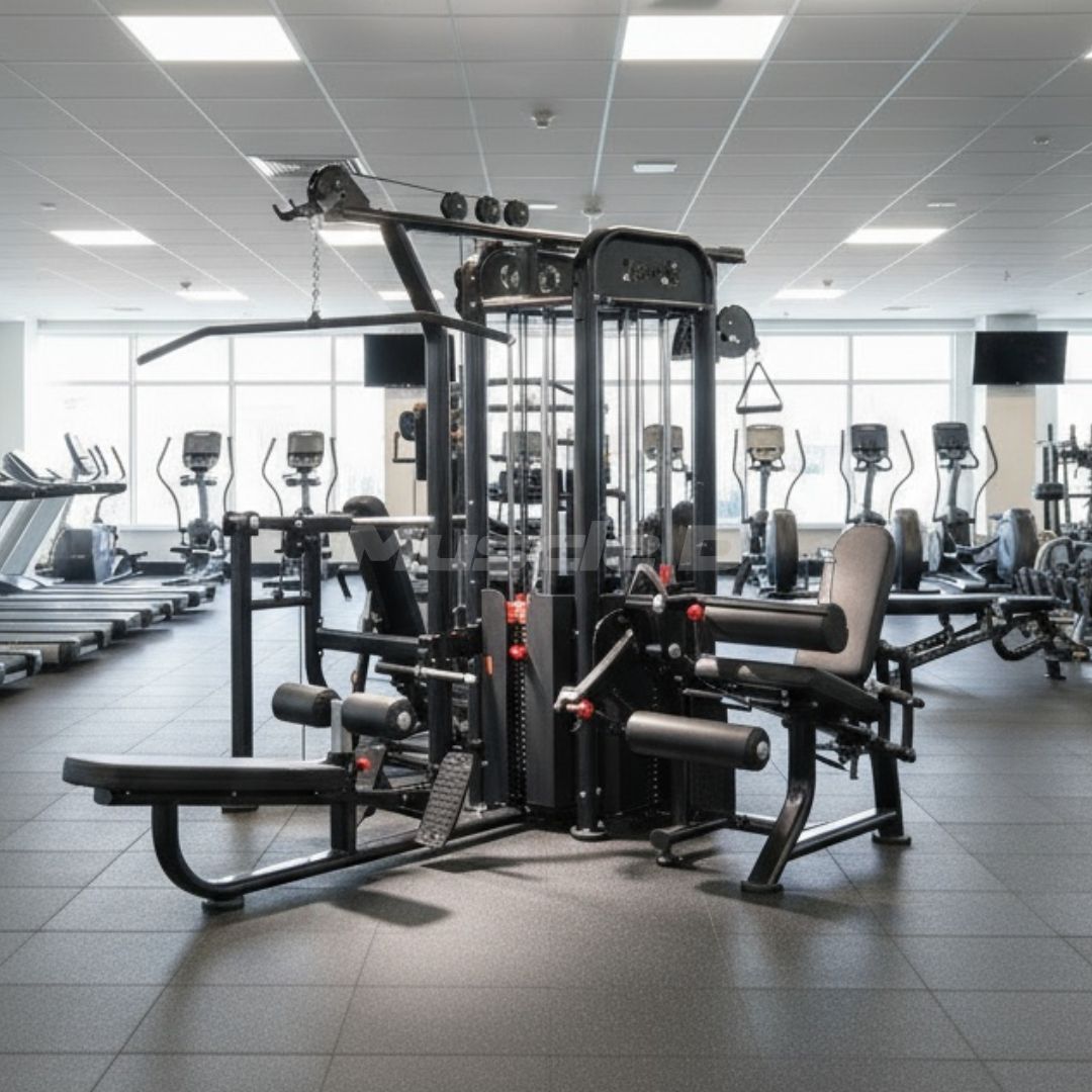 4 Stack Megatron Compact Multi-Gym  - Muscle D Fitness - Space Saving - Leg Extension & Curl, Lat Pull, Low Row, Multi-Press