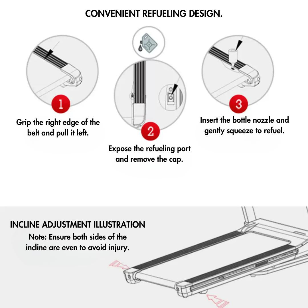 Light Commercial Folding Treadmill - Muscle D Fitness - LED Display - Heart Rate Monitor - Safety Clip
