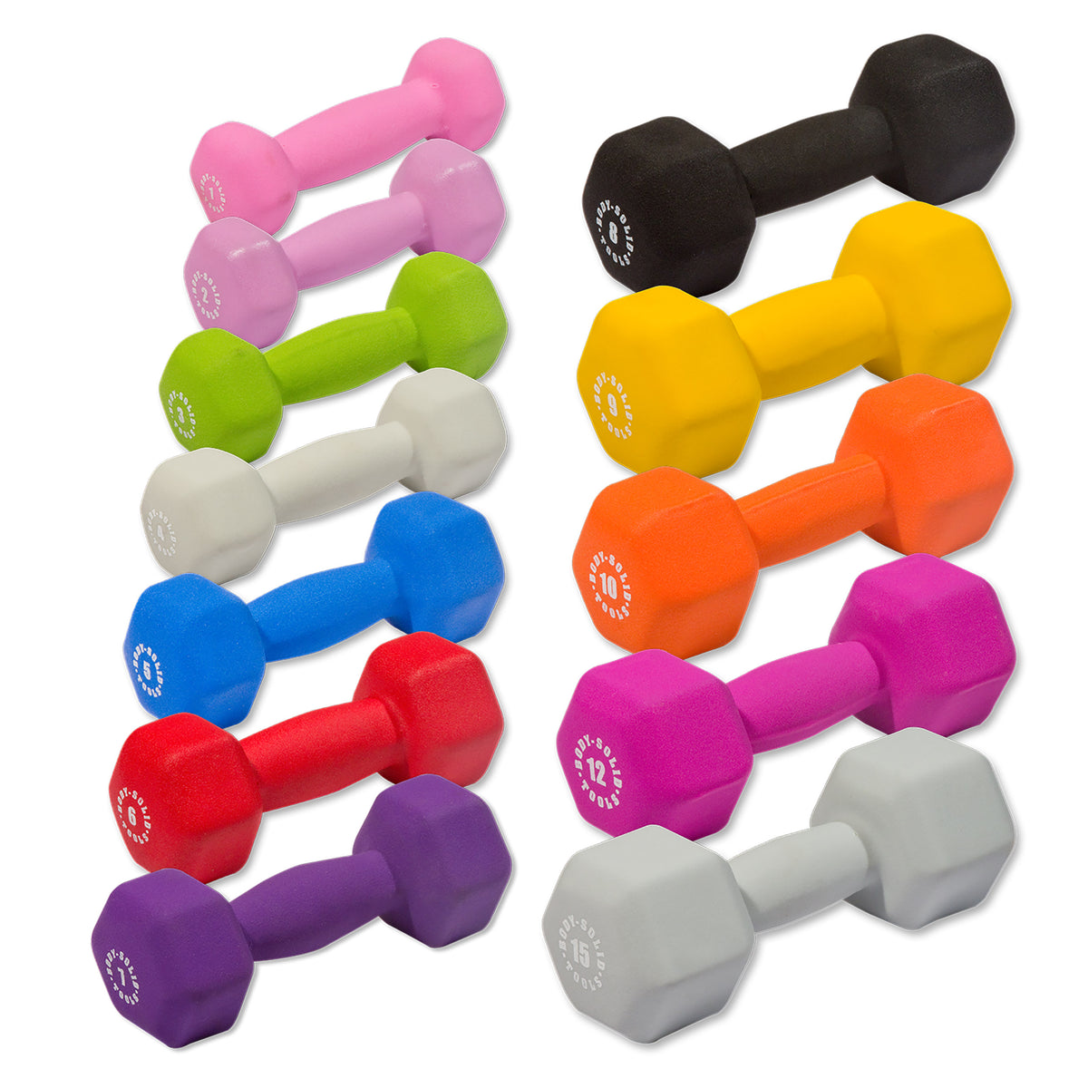 Body-Solid Tools Neoprene Dumbbell Sets (BSTNDS Series)