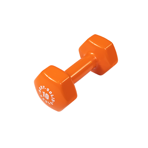 Body-Solid Tools Vinyl Dumbbells (BSTVD Series, 1-15 lb, Color-Coded)