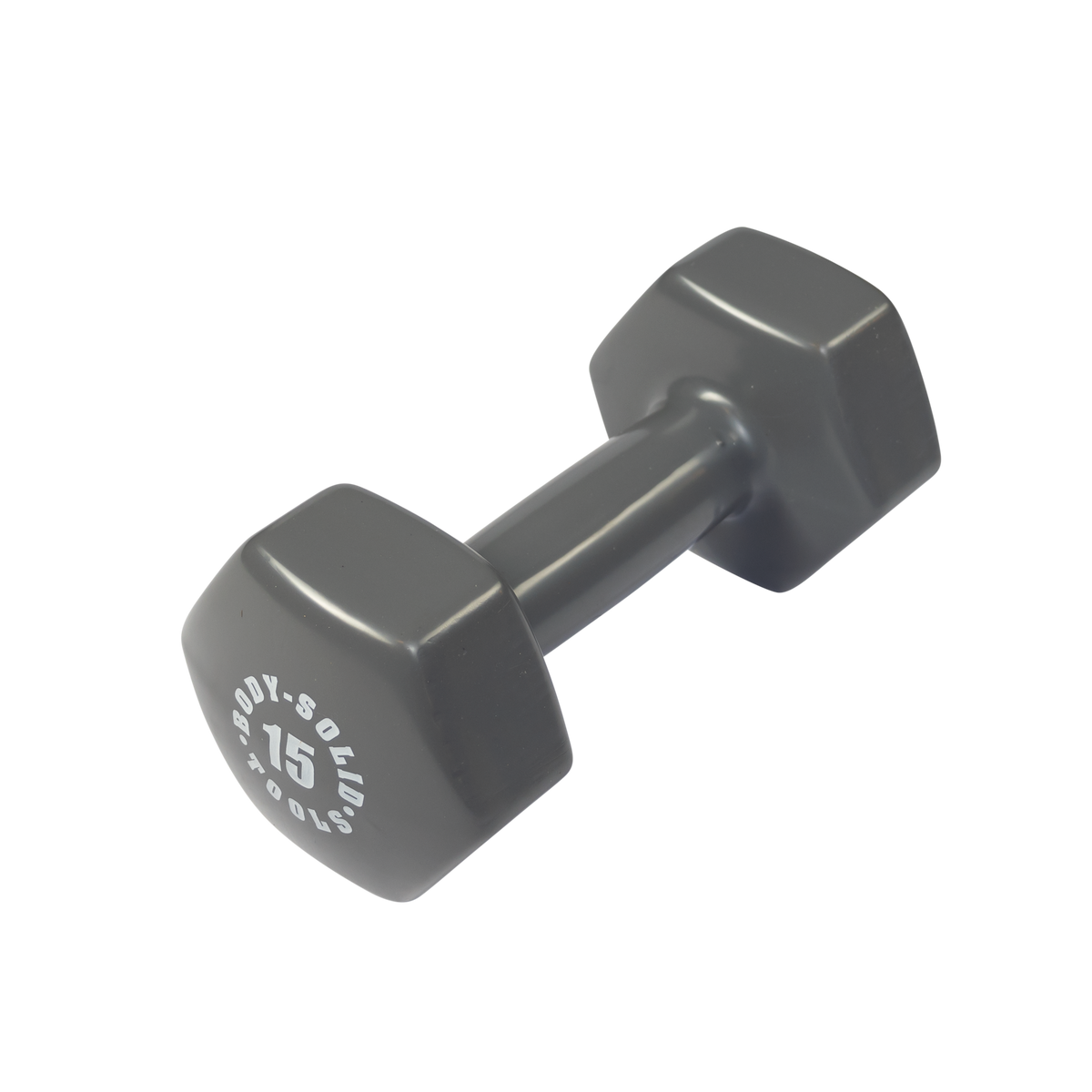 Body-Solid Tools Vinyl Dumbbells (BSTVD Series, 1-15 lb, Color-Coded)