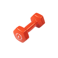 Body-Solid Tools Vinyl Dumbbells (BSTVD Series, 1-15 lb, Color-Coded)