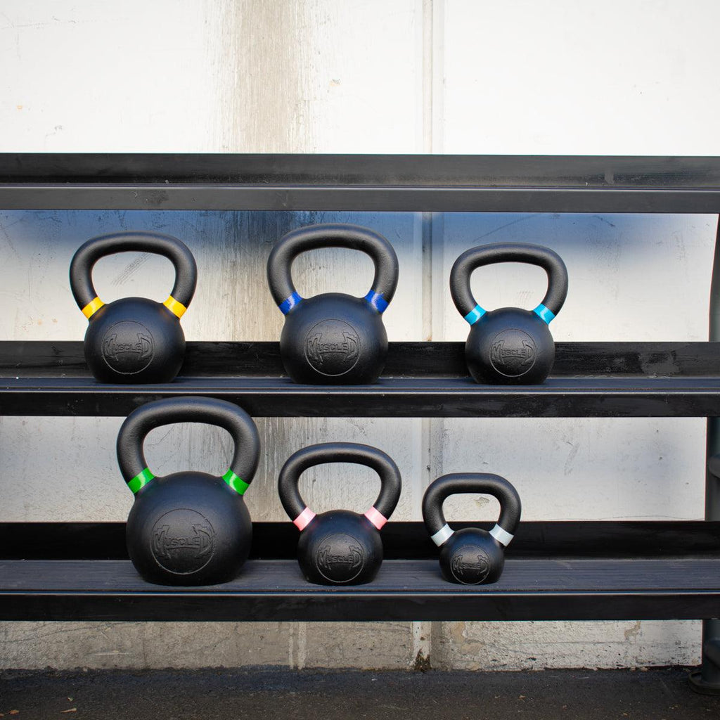 Muscle D Cast Kettlebells - Muscle D Fitness - Quality Handle Design - Heavy Duty Coating