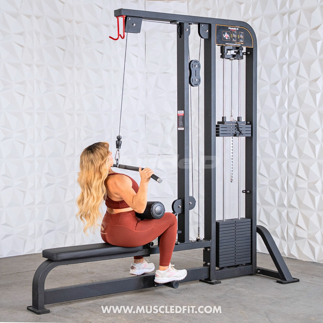 Classic V2 Selectorized Lat Pulldown / Low Row Combo by Muscle D Fitness