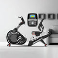 Light Commercial Recumbent Bike - Muscle D Fitness - LED Display - Heart Rate Monitor - Adjustable Seat - On Wheels for Easy Movement