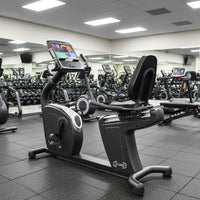 Commercial Recumbent Bike - Touch Screen - Muscle D Fitness - Adjustable Seated Cardio