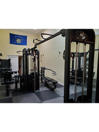 5 Stack Megatron Compact Multi-Gym - Muscle D Fitness - Lat Pull, Low Row, Bench Press, Lat Pull, Leg Ext / Curl