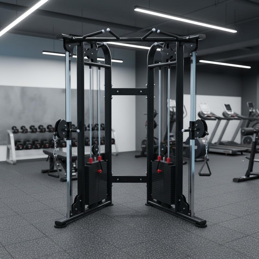 Muscle D Fitness 88" Dual Adjustable Pulley – Compact Cable Machine