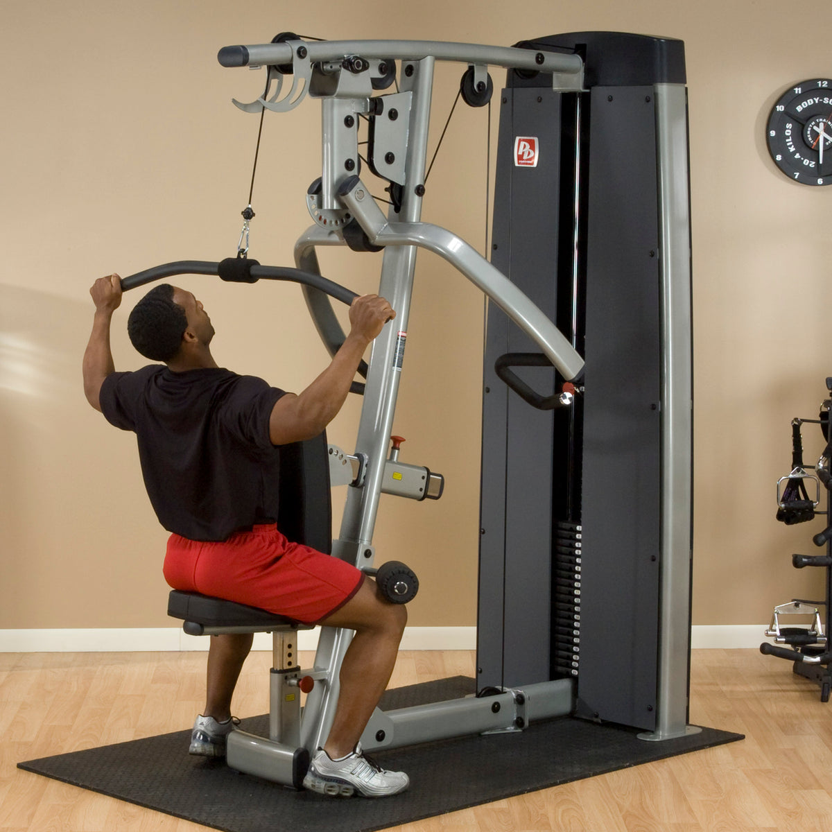 Body-Solid Pro Clubline DPLS-SF Dual Vertical Press & Lat Station - 200lb Stack Commercial — view 5
