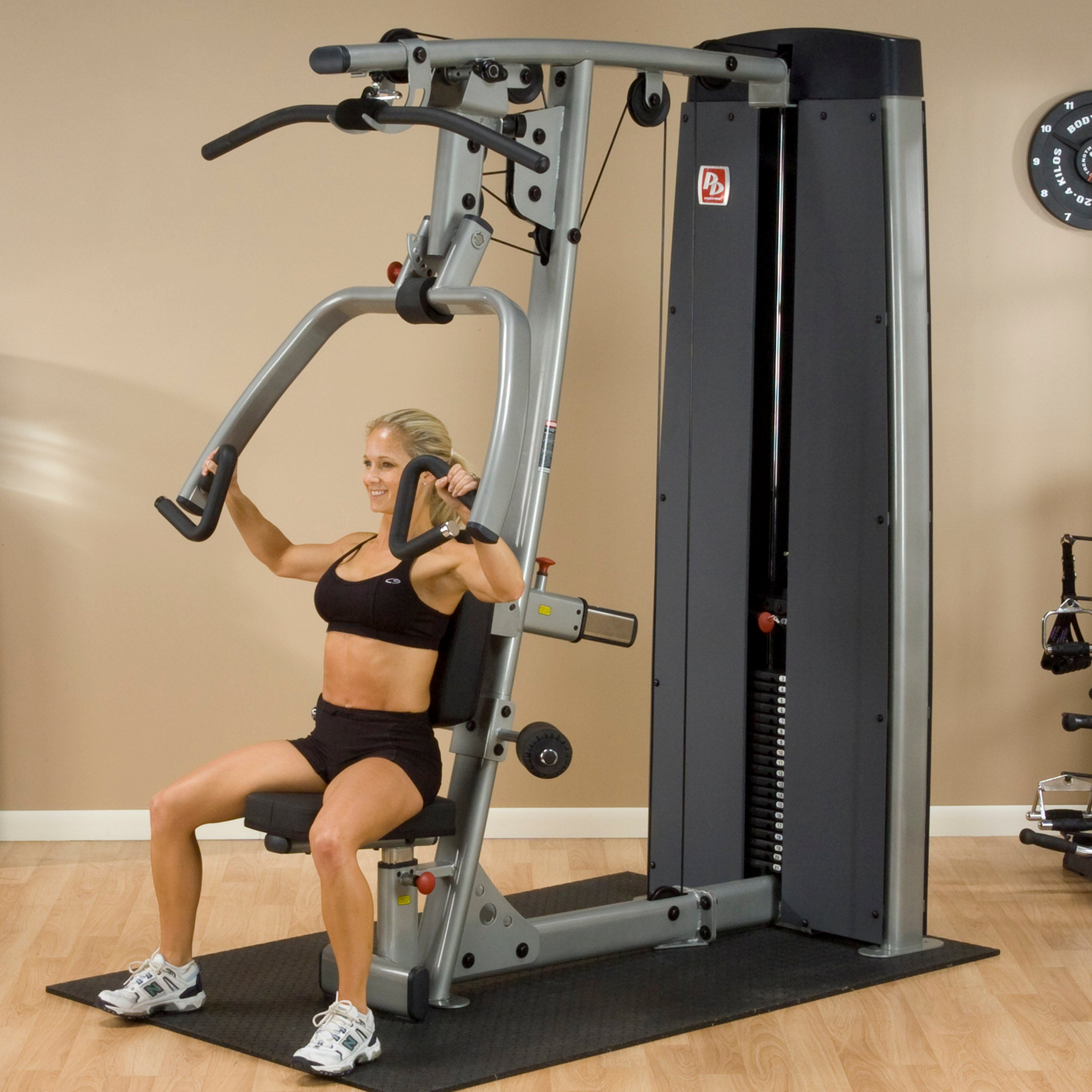 Body-Solid Pro Clubline DPLS-SF Dual Vertical Press & Lat Station – 200lb Stack Commercial