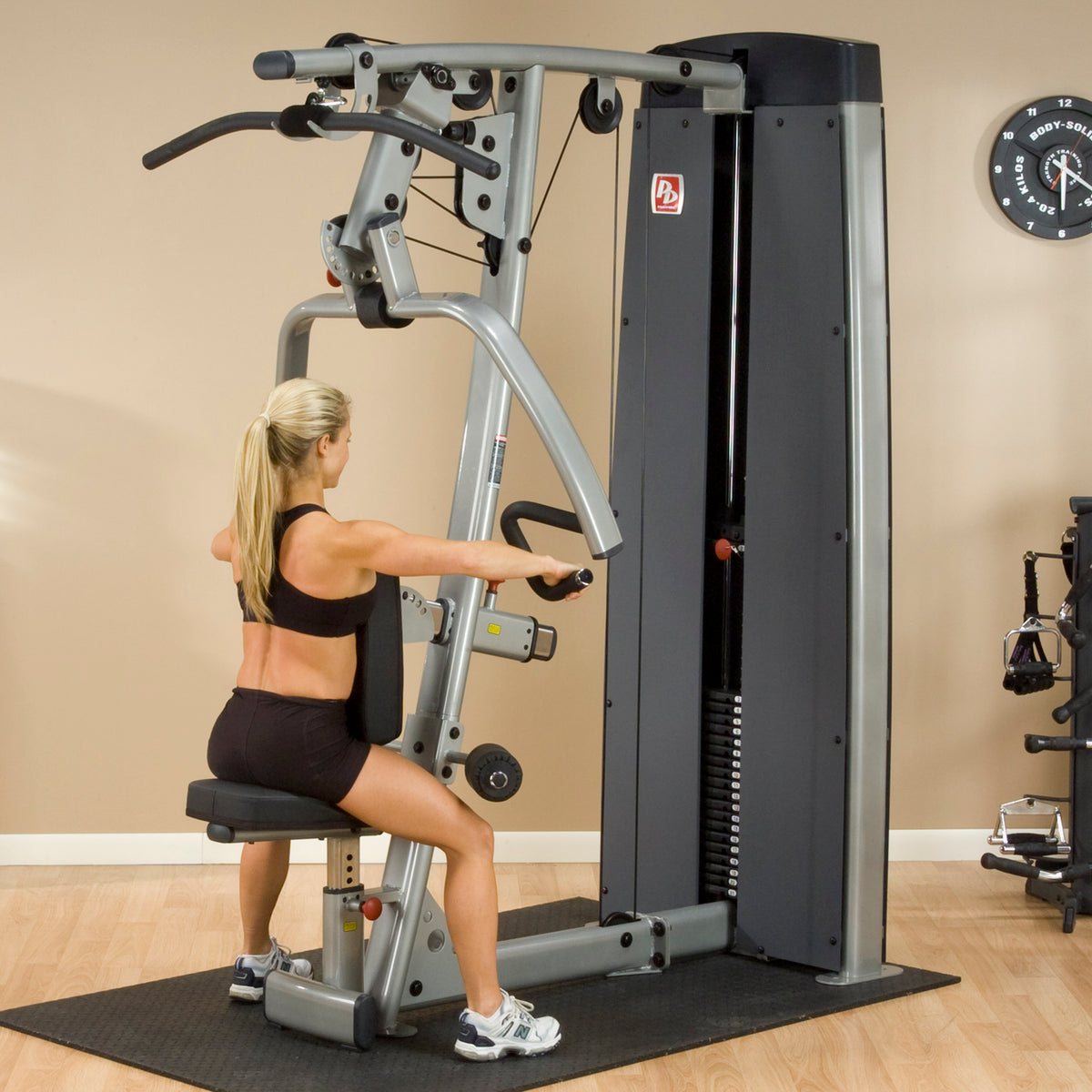 Body-Solid Pro Clubline DPLS-SF Dual Vertical Press & Lat Station - 200lb Stack Commercial — view 3