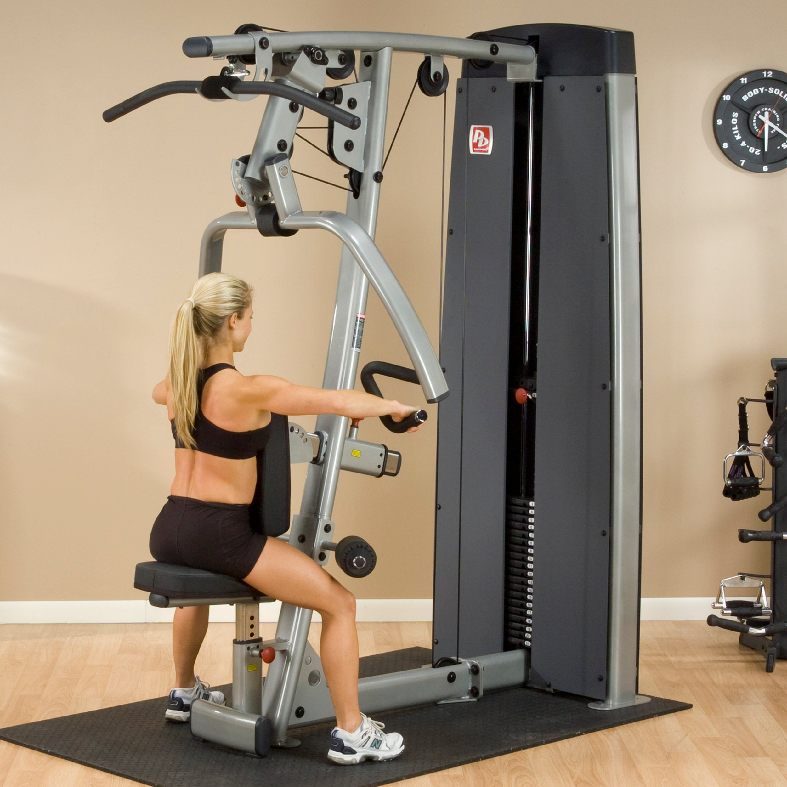 Body-Solid Pro Clubline DPLS-SF Dual Vertical Press & Lat Station – 200lb Stack Commercial