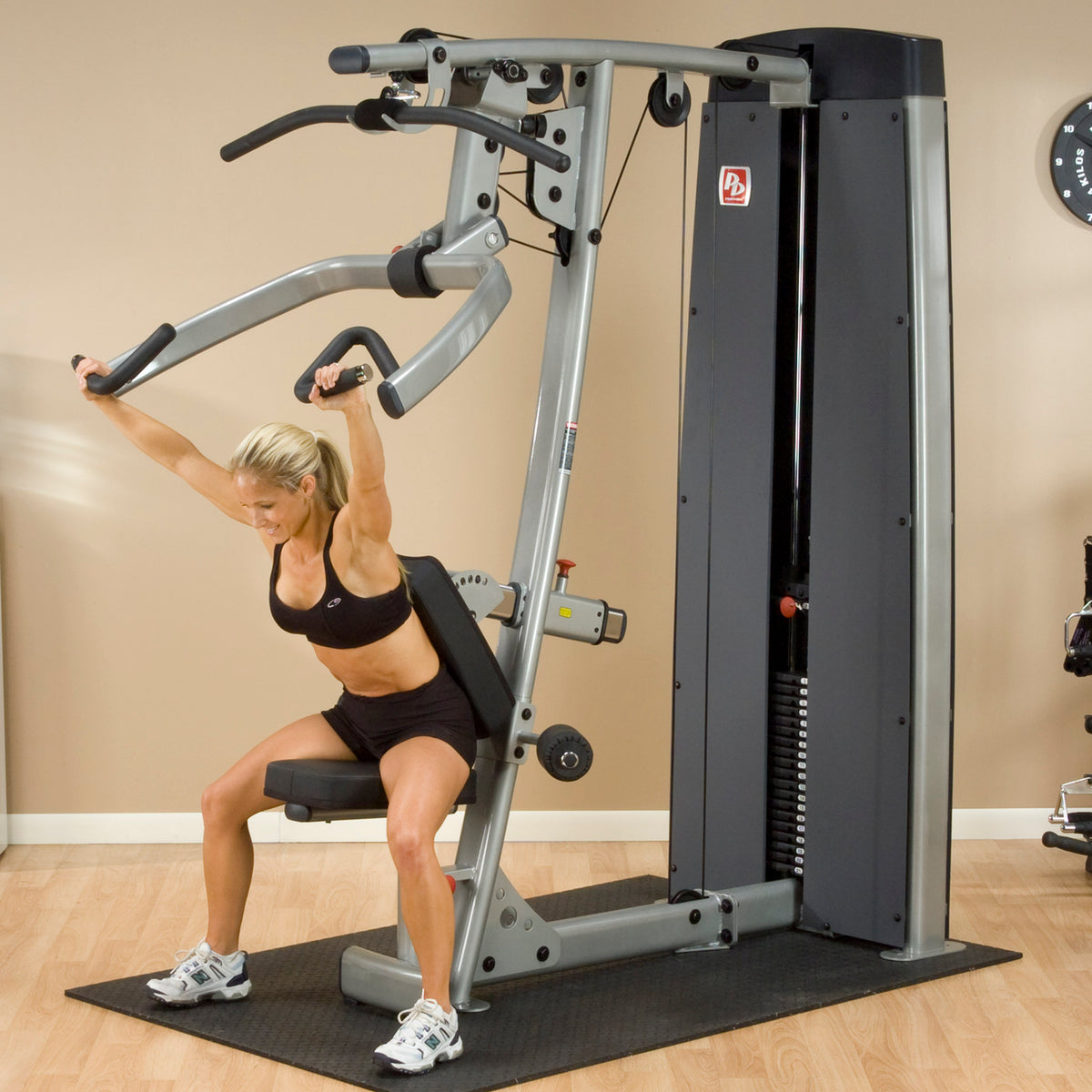 Body-Solid Pro Clubline DPLS-SF Dual Vertical Press & Lat Station - 200lb Stack Commercial — view 4