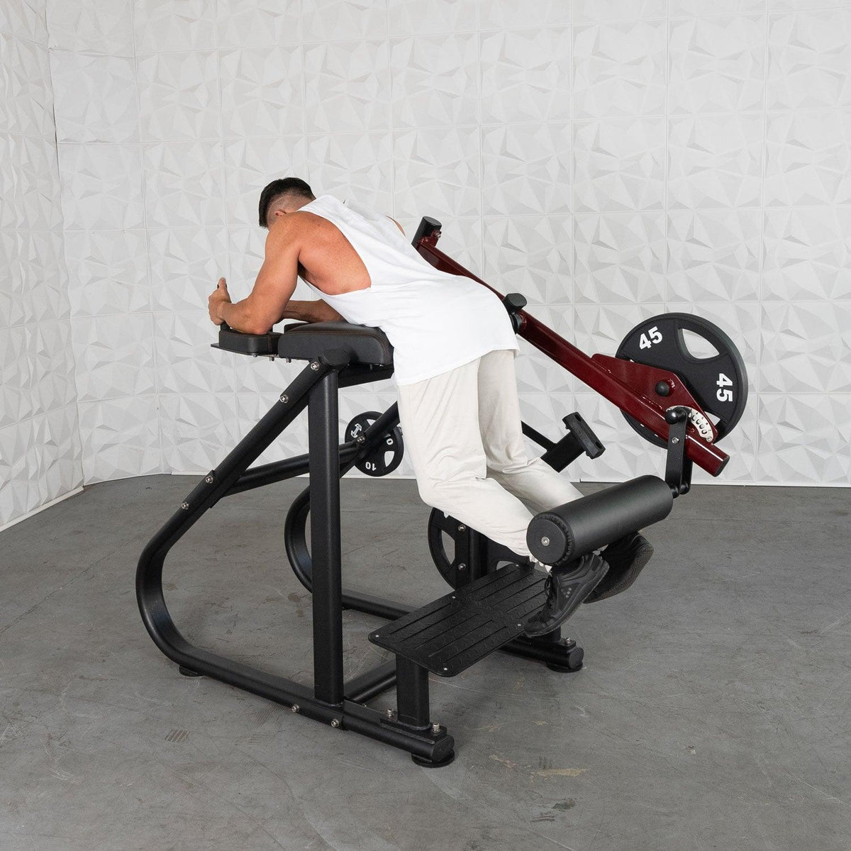 Pro Strength Reverse Hyper - Muscle D Fitness - Adjustable Roller Pad, Plate Loaded