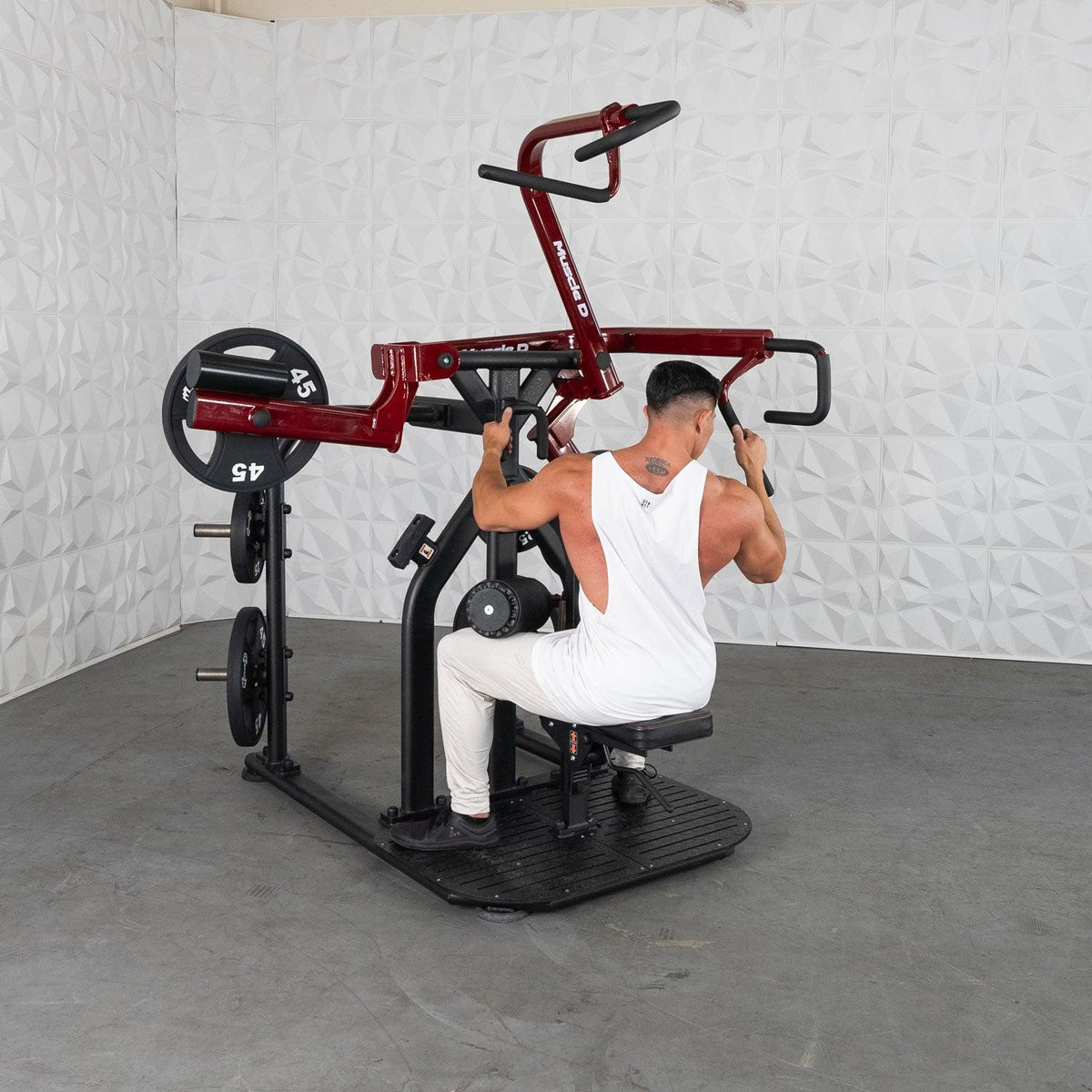 Pro Strength Rotary Lat Pull-Down - Muscle D Fitness - Premium - Adjustable - Plate Loaded - Lat Training