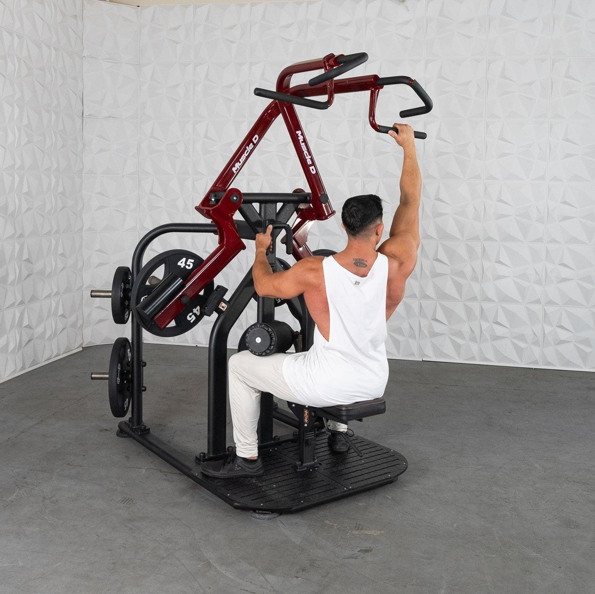 Pro Strength Rotary Lat Pull-Down - Muscle D Fitness - Premium - Adjustable - Plate Loaded - Lat Training