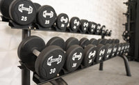 Pro Urethane Dumbbells - Muscle D Fitness - Quality Knurled Handles - Solid Design