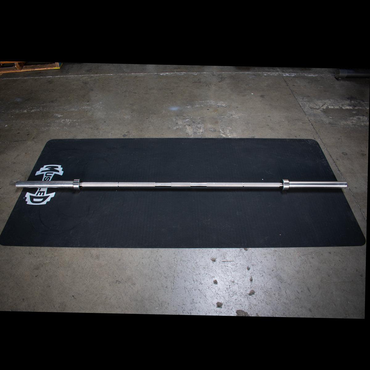 7' Stainless Steel Olympic Bar - Bushing - Muscle D Fitness - Quality Knurling