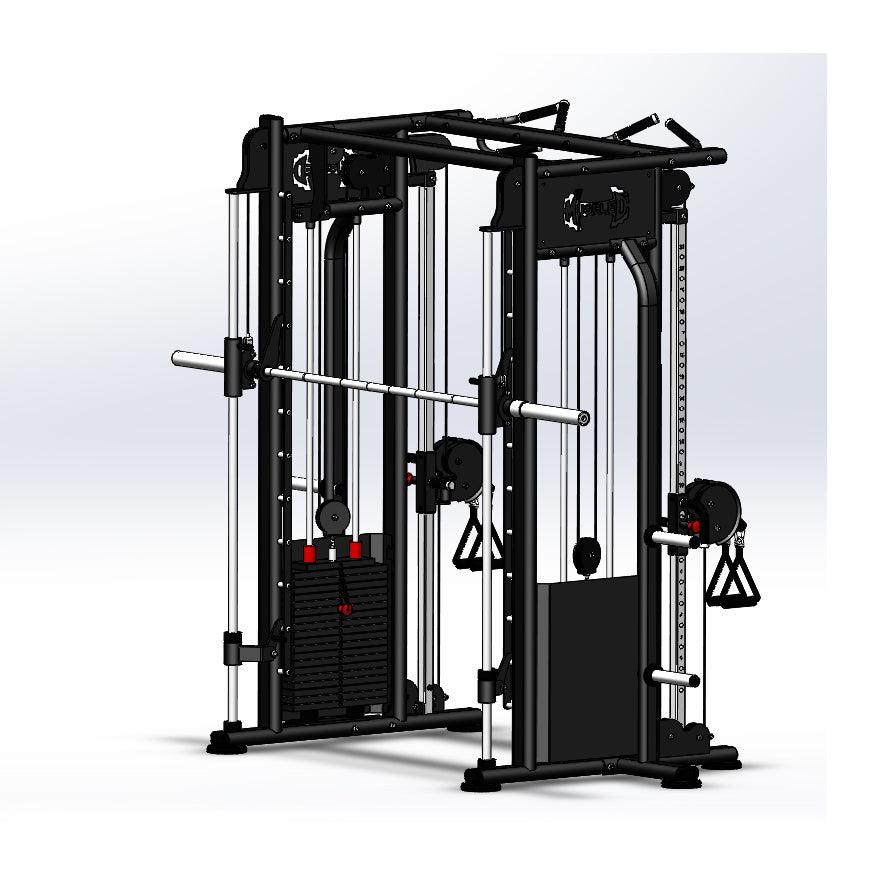 Muscle D Fitness Dual Adjustable Pulley Smith Combo — view 12