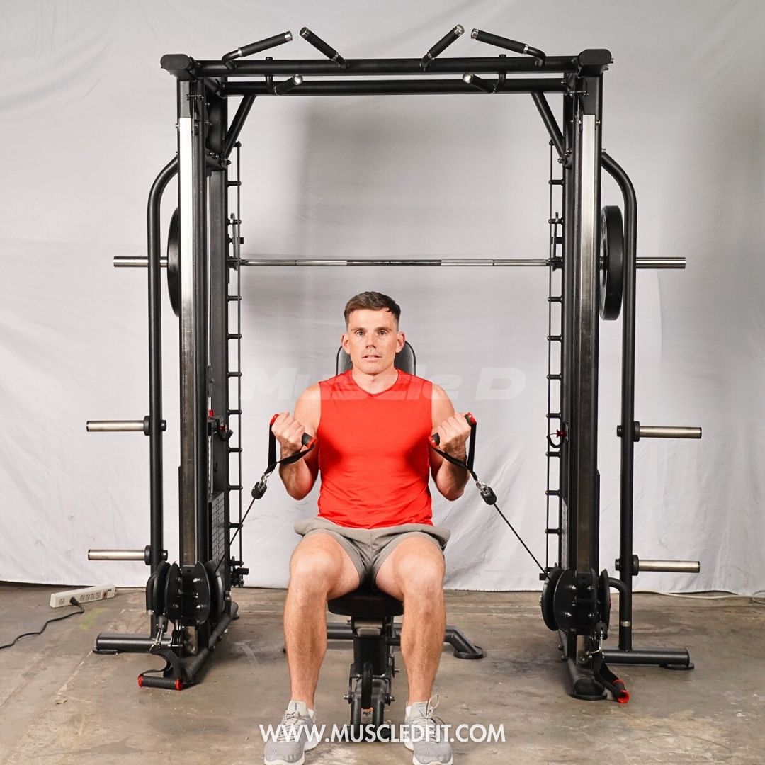 Muscle D Fitness Dual Adjustable Pulley Smith Combo – Full Body Trainer