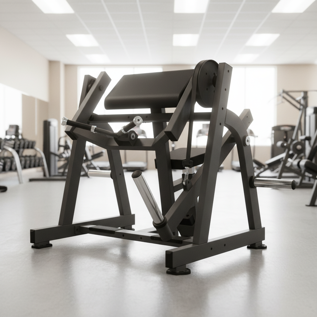 Excel Seated Biceps - Muscle D Fitness - Plate Load Arm Curl - Piston Assisted Seat Adjustment