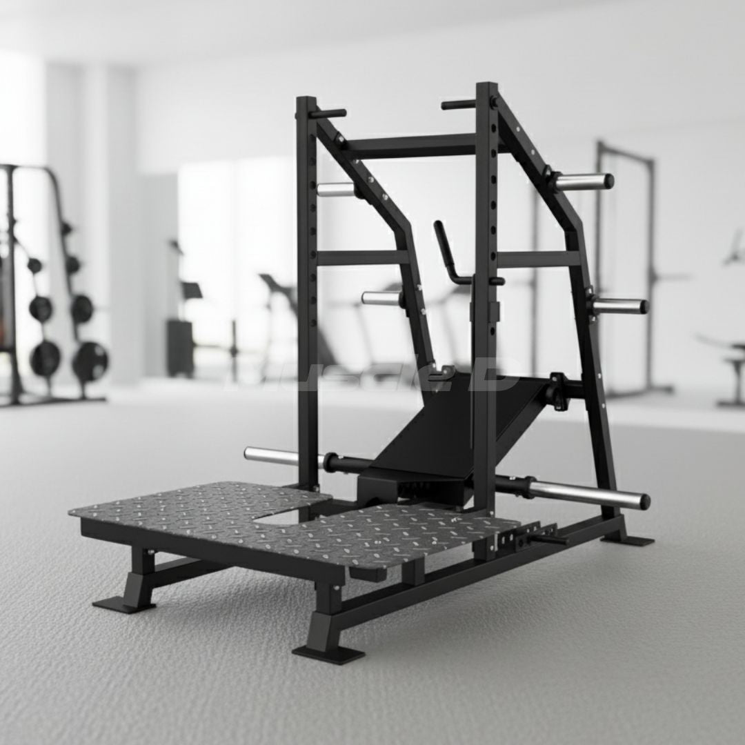 Excel Belt Squat - Muscle D Fitness - Plate Loaded Belt Squat w/ Plate Storage