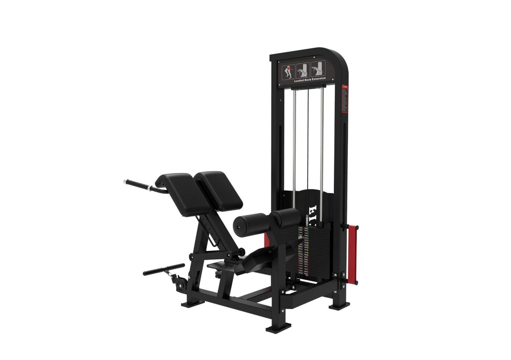 Excel Loaded Back Extension - Muscle D Fitness - Selectorized 45 Degree Hyper Extension - Band Compatable