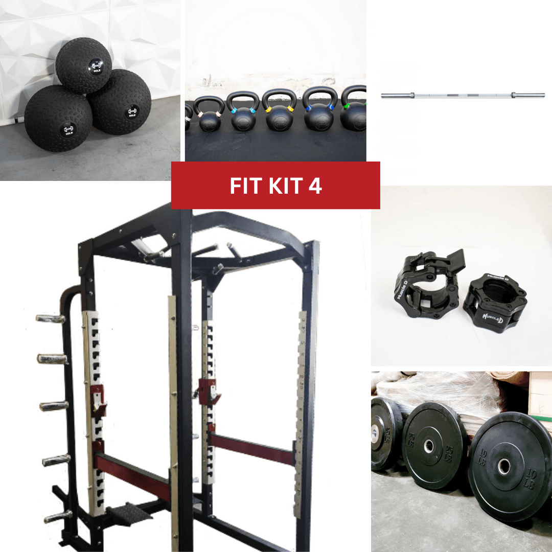 Power Cage Complete Weight Set - Muscle D Fitness - Commercial Squat Rack - Functional Pull-Up Bar - 10 Weight Storage Pegs - Power Rack
