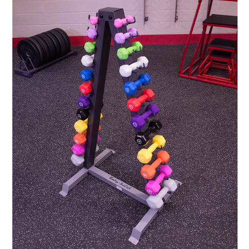 Body-Solid 12 Pair Vinyl Dumbbells With Rack — view 2
