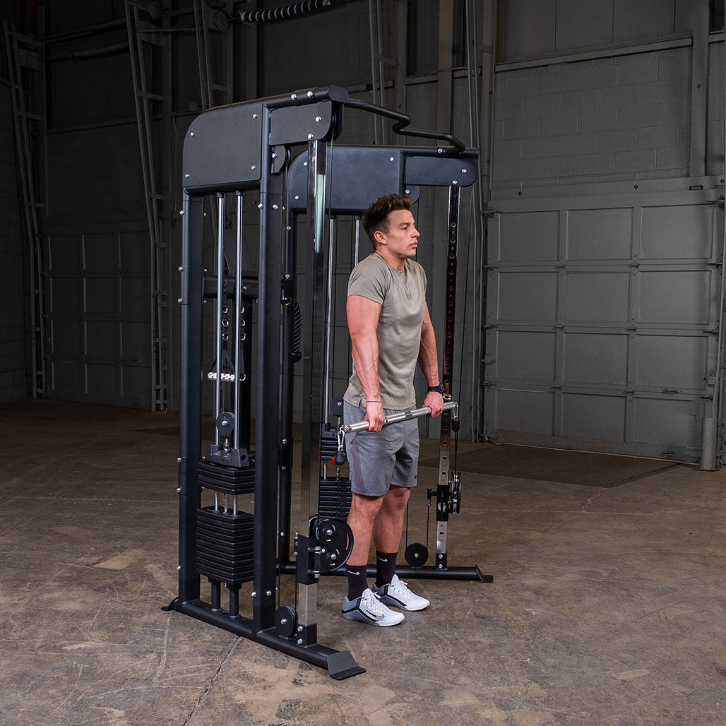 Body-Solid GFT100 Functional Trainer shrugs exercise