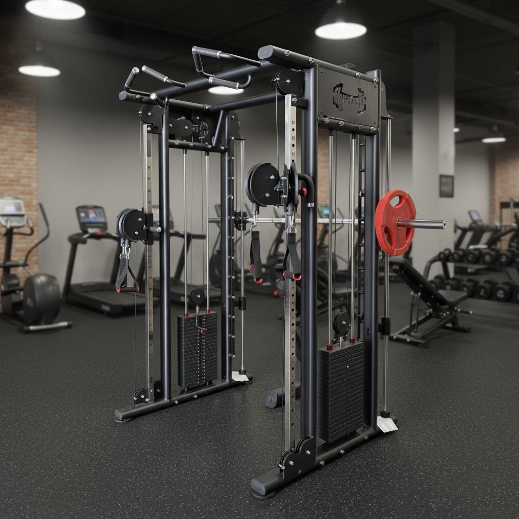 Muscle D Fitness Dual Adjustable Pulley Smith Combo — view 2