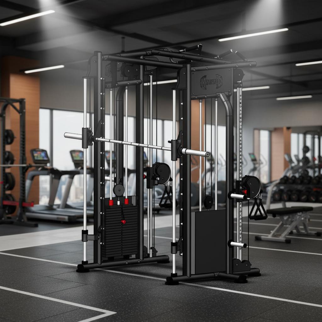 Muscle D Fitness Dual Adjustable Pulley Smith Combo — view 9