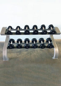 Two Tier 6 Pairs Dumbbell Rack - Muscle D Fitness - Durable 2 Tier 6 Pair Dumbbell Rack