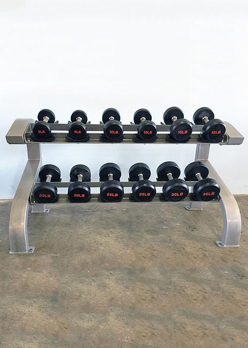 Two Tier 6 Pairs Dumbbell Rack - Muscle D Fitness - Durable 2 Tier 6 Pair Dumbbell Rack