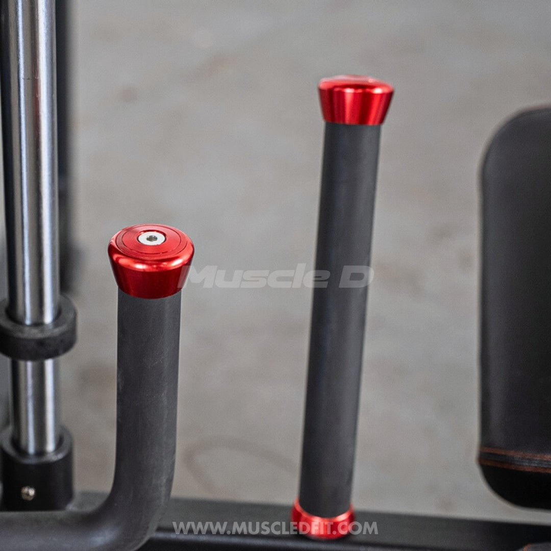 Excel Vertical Leg Press - Muscle D Fitness - Plate Load Leg Press - Adjustabe Back Pad - Weight Storage Pegs - Safety stops
