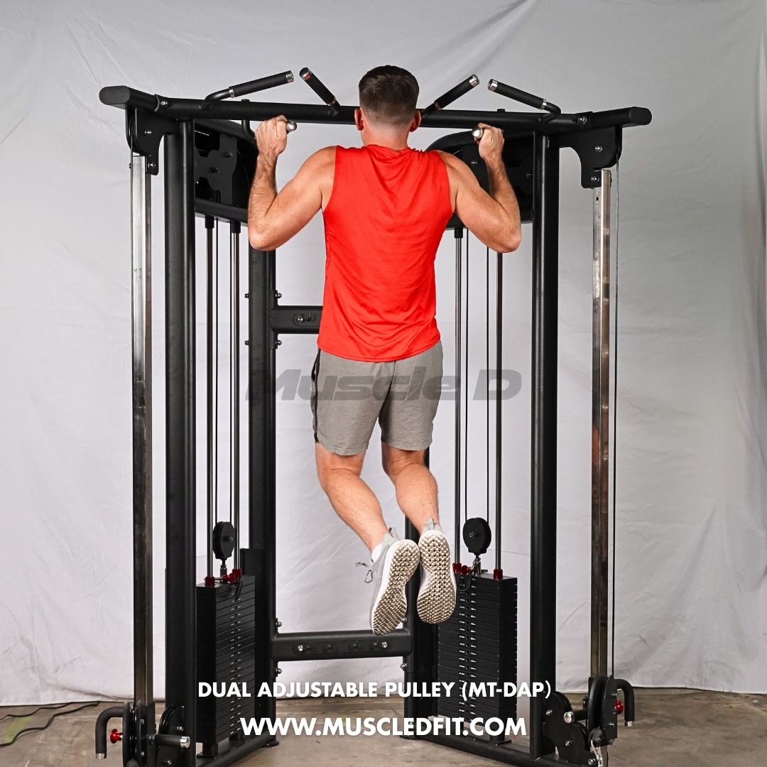 Muscle D Fitness 88" Dual Adjustable Pulley – Compact Cable Machine