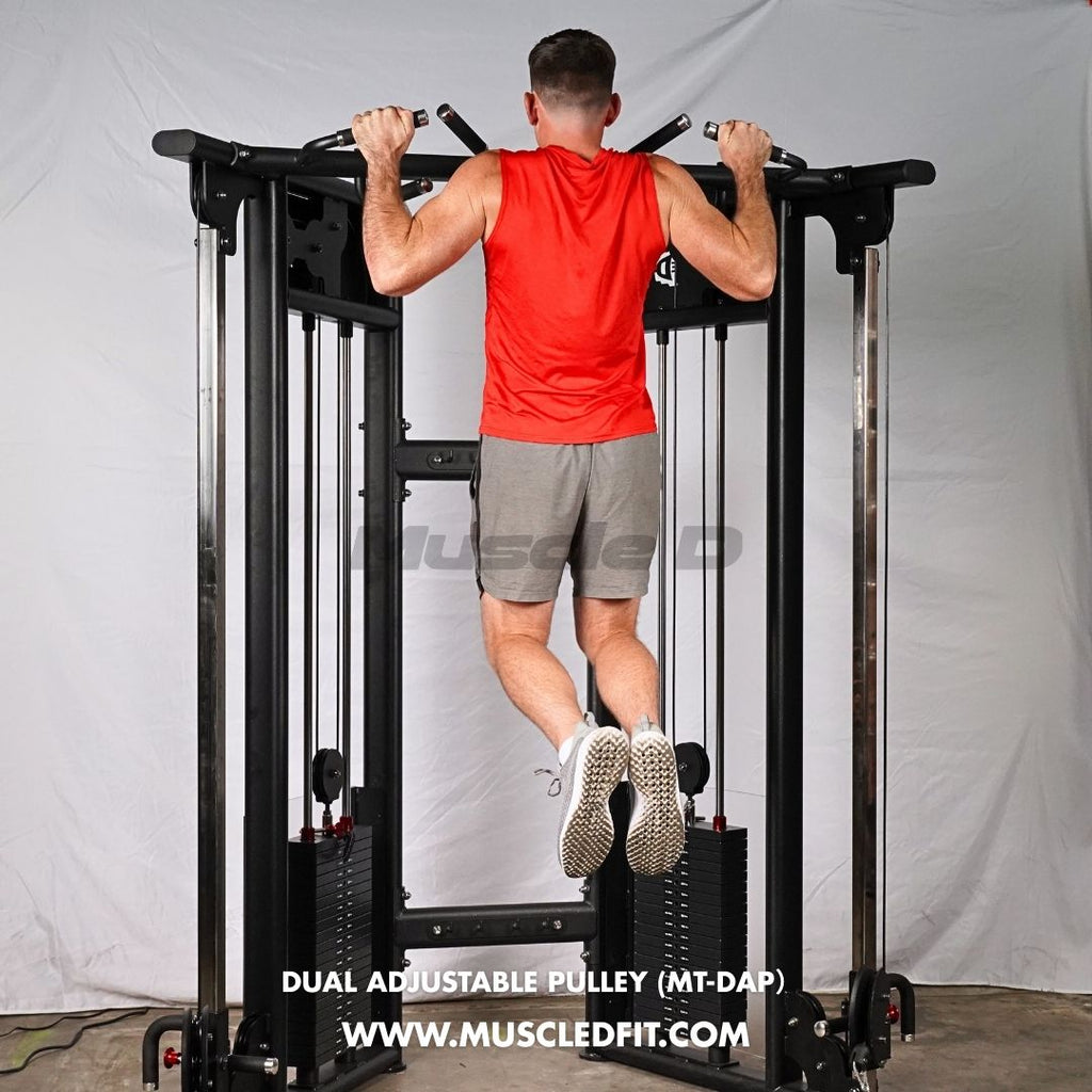 Muscle D Fitness 88" Dual Adjustable Pulley – Compact Cable Machine