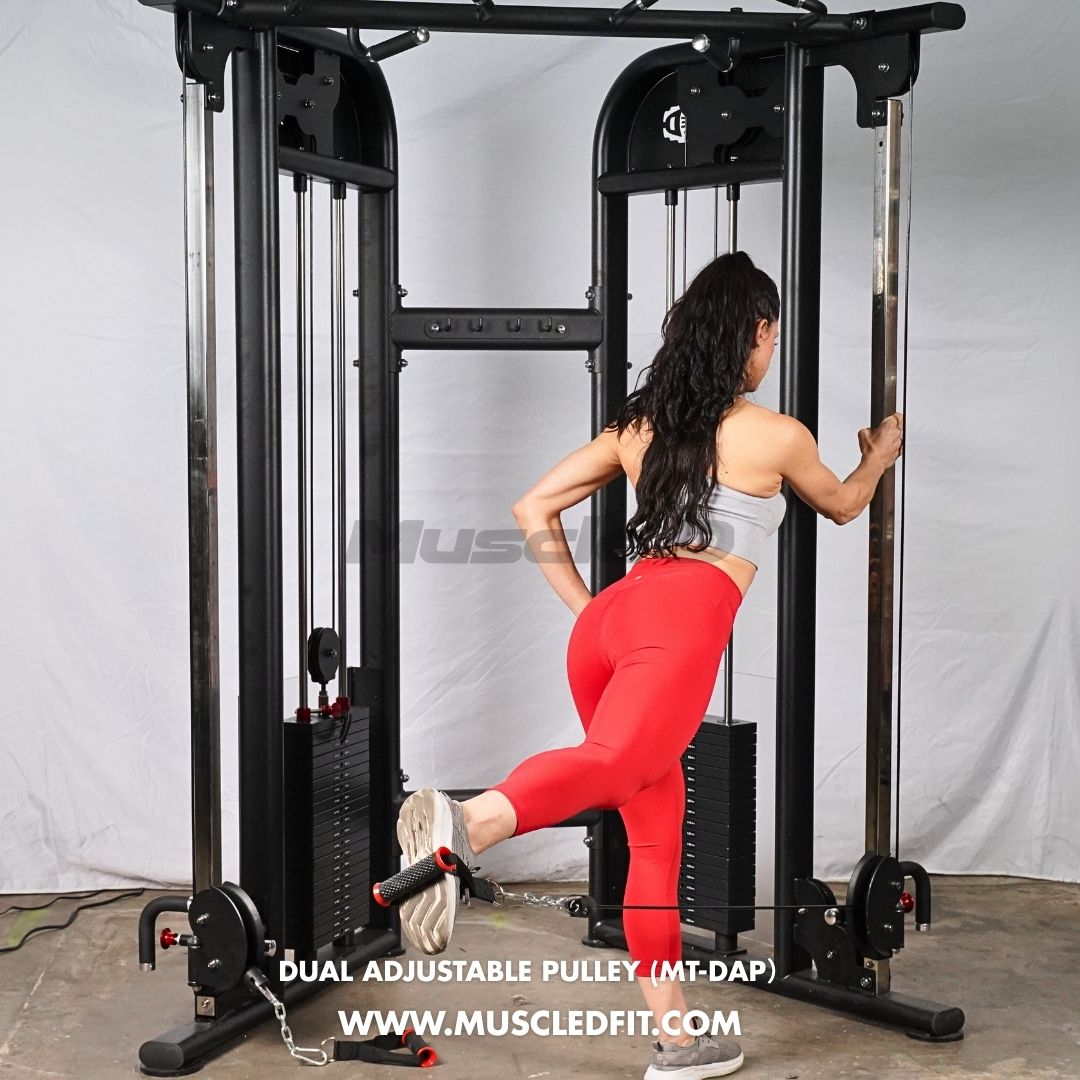 Muscle D Fitness 88" Dual Adjustable Pulley – Compact Cable Machine