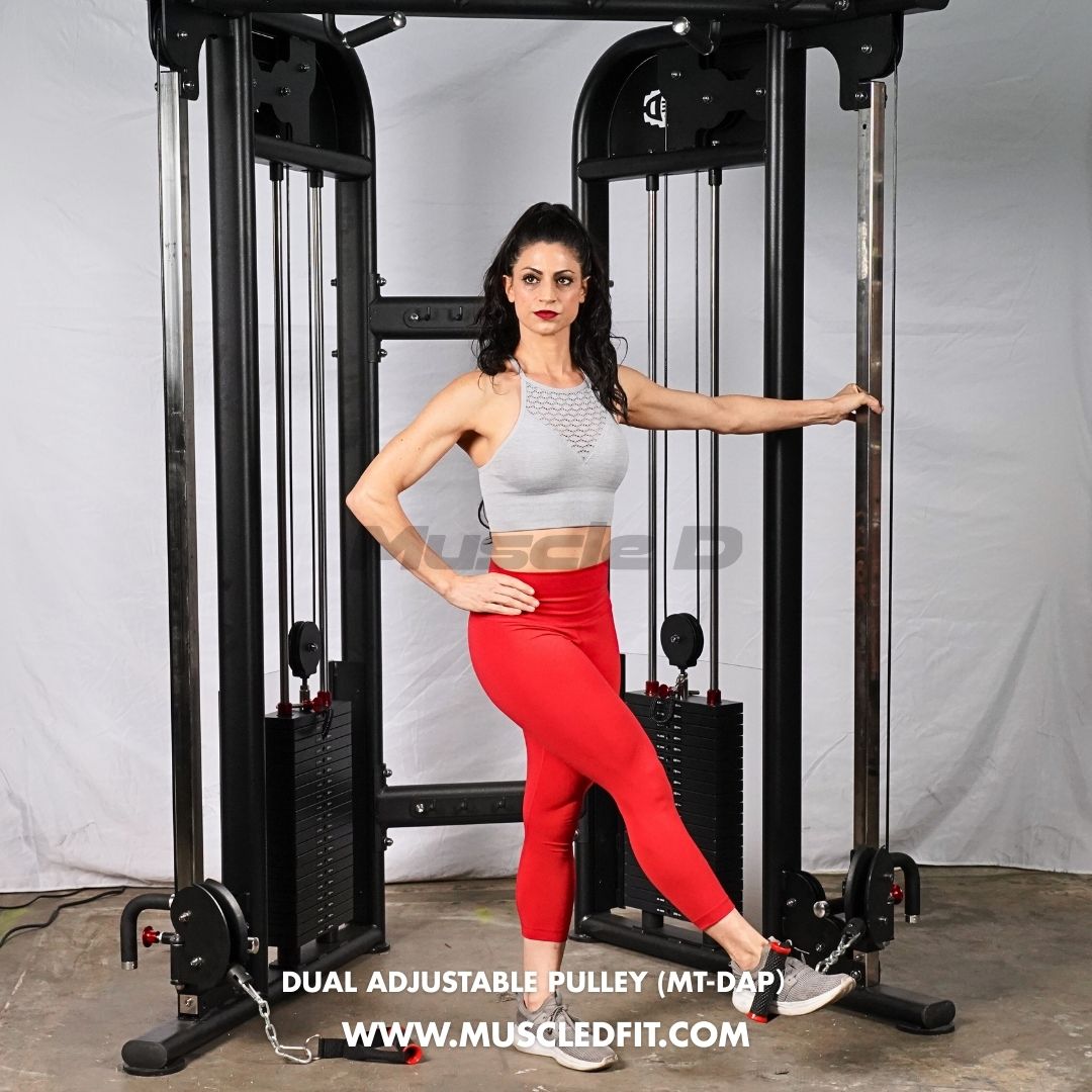 Muscle D Fitness 88" Dual Adjustable Pulley – Compact Cable Machine