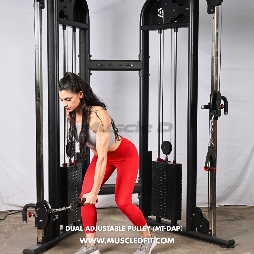 Muscle D Fitness 88" Dual Adjustable Pulley – Compact Cable Machine