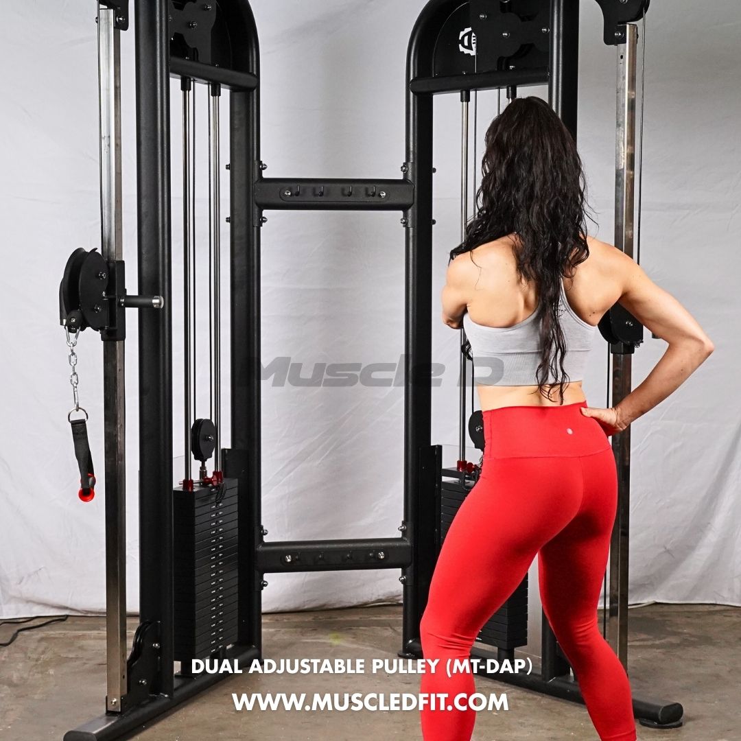 Muscle D Fitness 88" Dual Adjustable Pulley – Compact Cable Machine