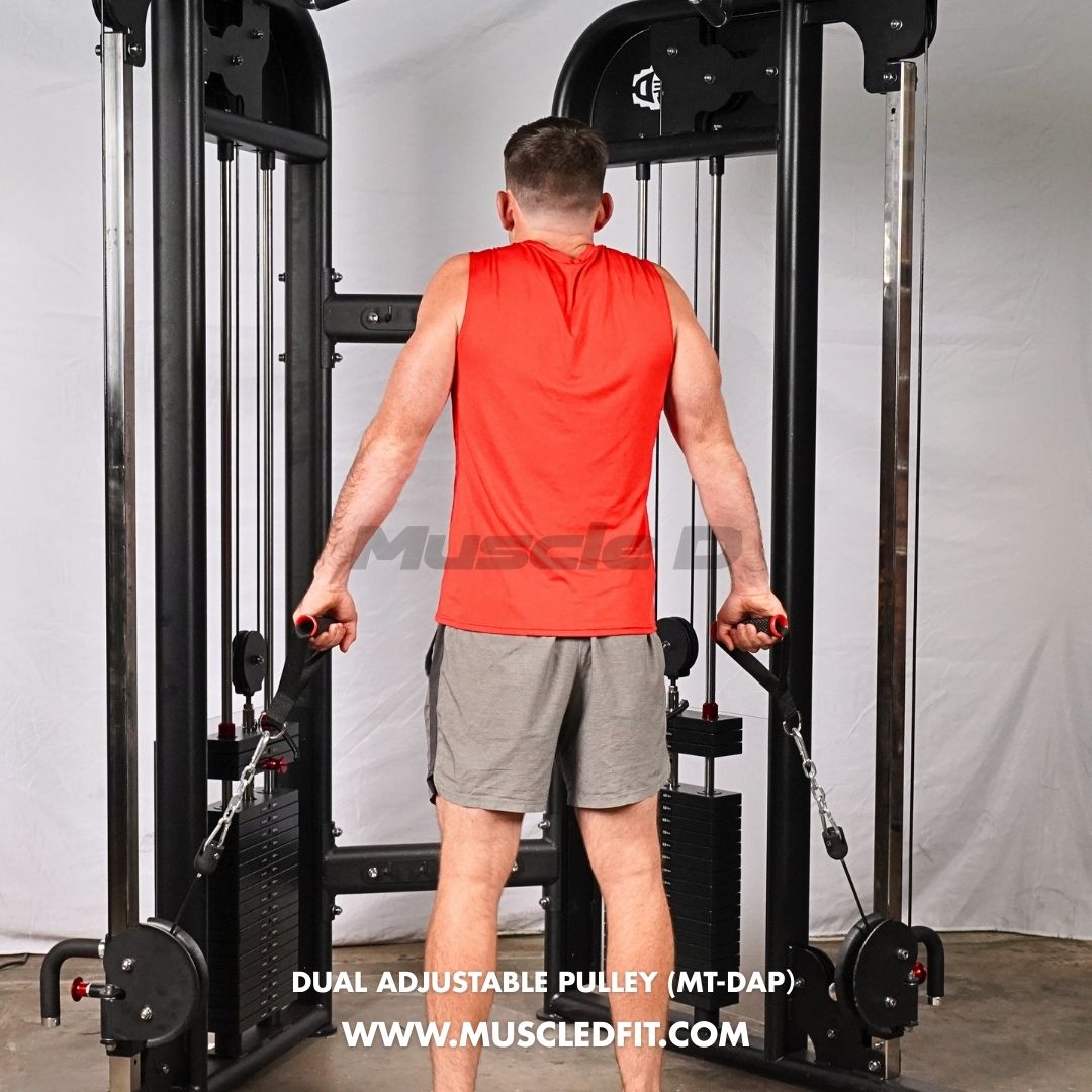 Muscle D Fitness 88" Dual Adjustable Pulley – Compact Cable Machine