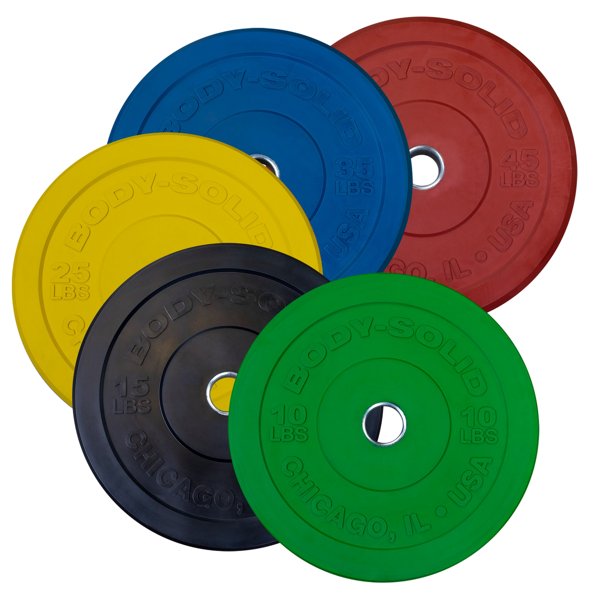 Body-Solid Chicago Extreme Colored Bumper Plates OBPXC