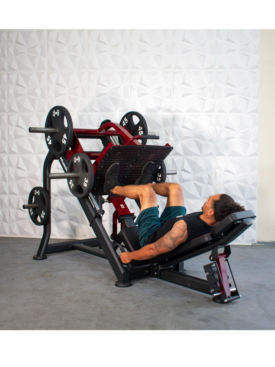 Pro Strength Linear Bearing Leg Press - Muscle D Fitness - Adjustable Back Pad - Plate Loaded