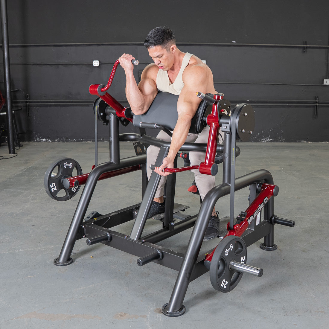 Power Leverage V2 Iso Lateral Biceps Curl / Preacher Curl - Muscle D Fitness