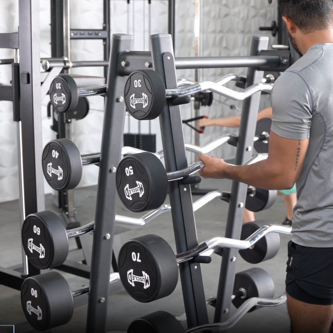 Muscle D Fitness Pro Urethane Barbell Set(Straight or Curl) — view 2