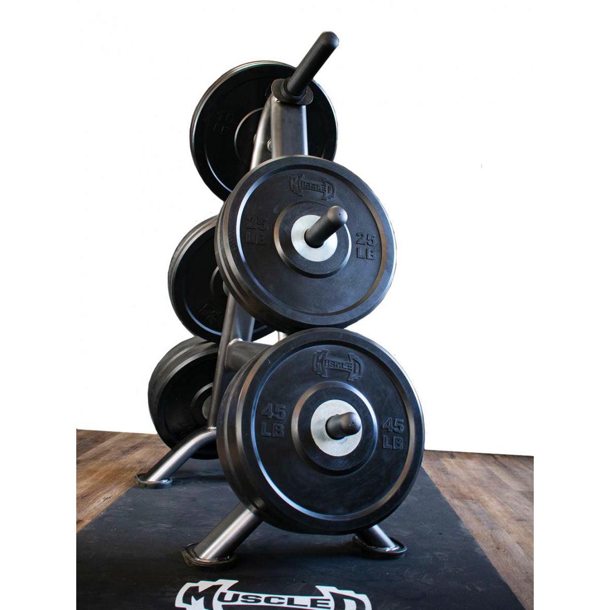 Muscle D Fitness Pro Bumper Training Plates with Center Steel Hub — view 3