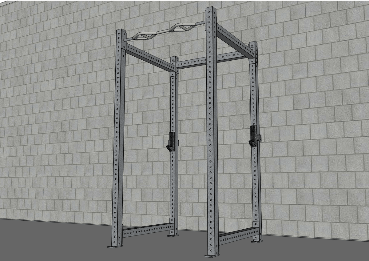 TGrip Commercial 4 Post Rack Complete Set - 3x3 Steel - Functional Multi-Grip Pull-Up - Sandwich Style J-Hooks