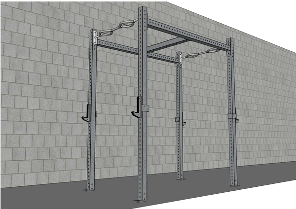 TGrip Commercial 4' Wide Rig - 3x3 Steel - Functional Multi-Grip Pull-Up - Sandwich Style J-Hooks